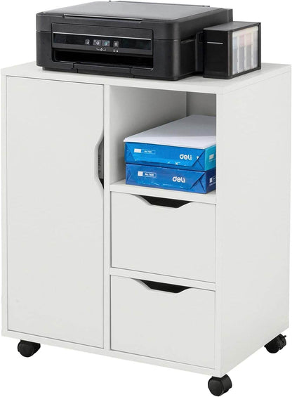Druckertisch mit Schublade | Beistelltisch | Couchtisch Weiss FBT105-W - Palo24