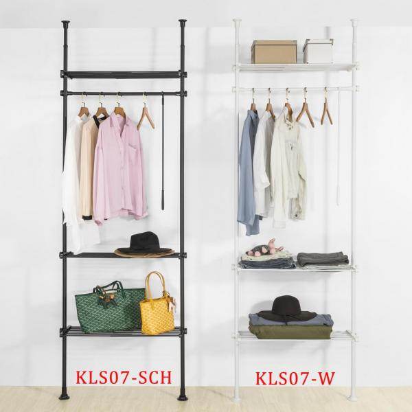 Teleskop Kleiderstange | System | verstellbares Garderobenständer | Schwarz - Palo24