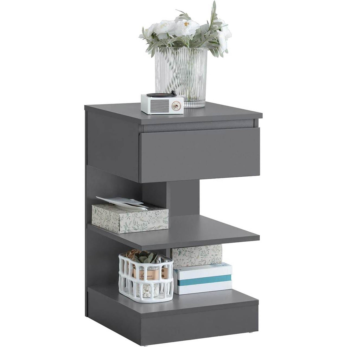 Nachttisch | Nachtschrank | Beistelltisch | Kommode Grau | FBT49-HG - Palo24