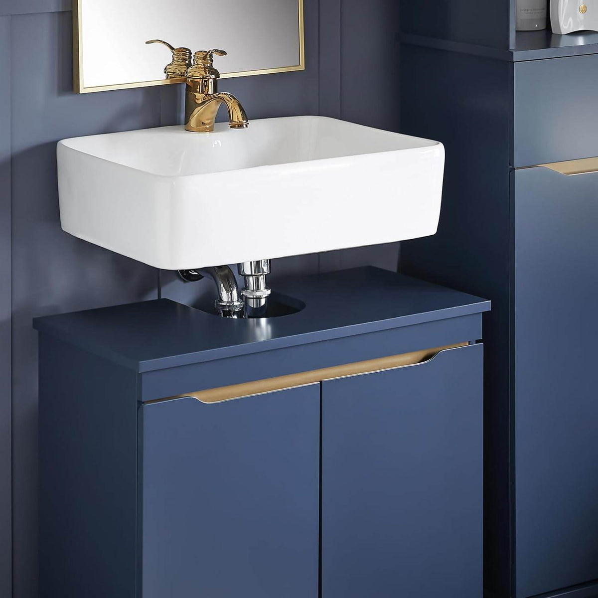 Waschbeckenunterschrank | Badschrank | Waschtisch | Blau | BZR113-B - Palo24
