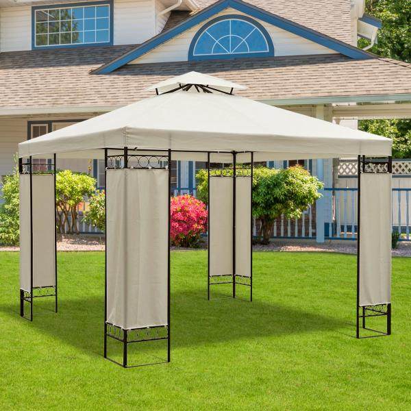 Ersatzdach 3x3m creme Dach für Metallpavillon - Palo24