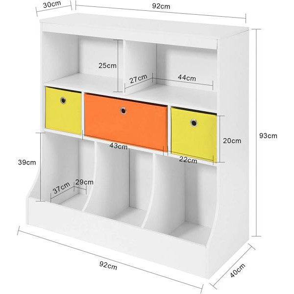 Kinderbücherregal | Spielzeugtruhe | Aufbewahrungsregal Für Kinder | Weiss | KMB26-W - Palo24