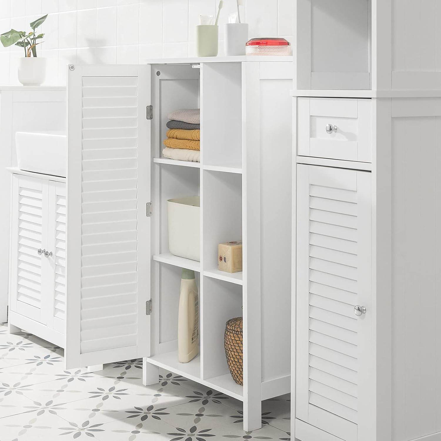 Badkommode | Badzimmerschrank | Flurschrank Weiss BZR39-W - Palo24