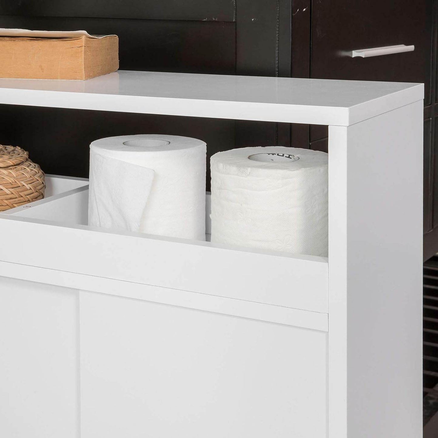 Badrollwagen | Nischenschrank | Badschrank Weiss BZR02-W - Palo24