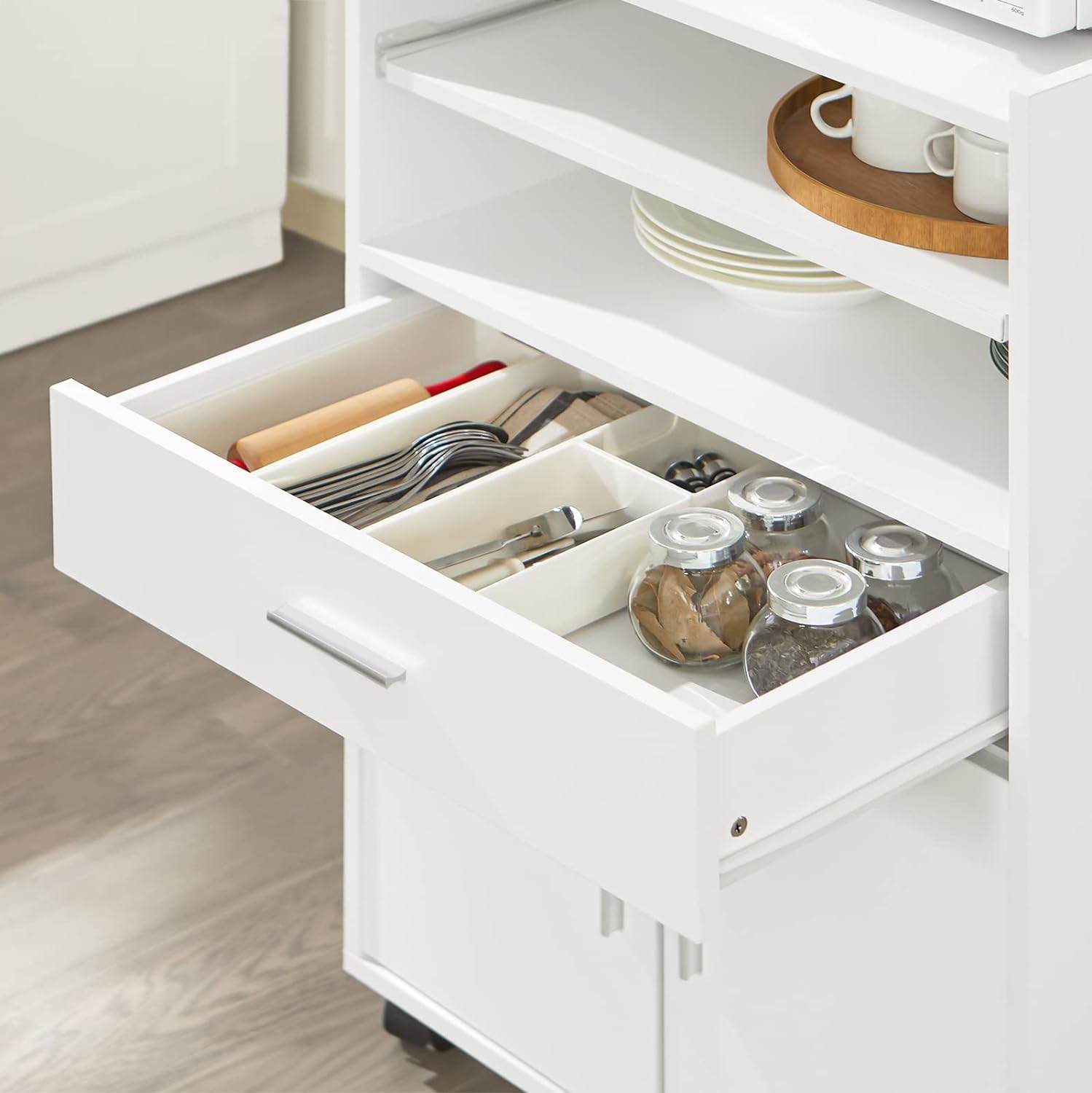 Küchenschrank | Mikrowellenschrank | Rollschrank Weiss FSB09-W - Palo24