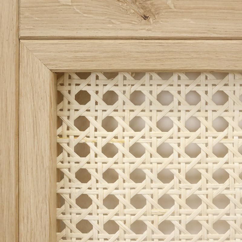 Schiebetür im rustikalen Stil mit Rattan ALTEA 100x210 Rohholz - Palo24