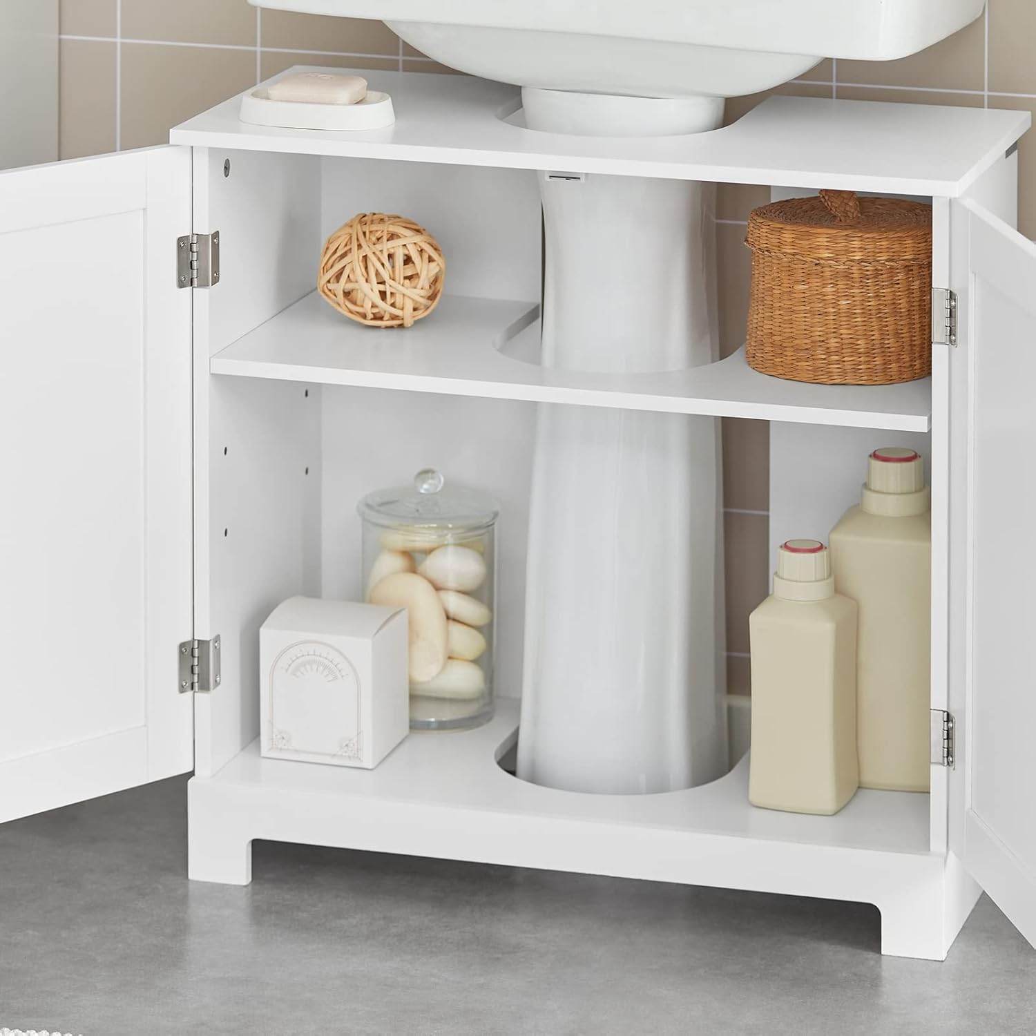 Waschbeckenunterschrank | Badezimmerschrank Weiss Badmöbel | BZR18-II-W - Palo24