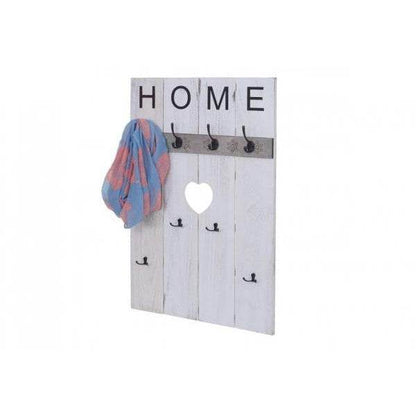 Wandgarderobe Garderobenpaneel Shabby-Look Vintage, 8 Haken 91x60cm ~ weiss, shabby - Palo24