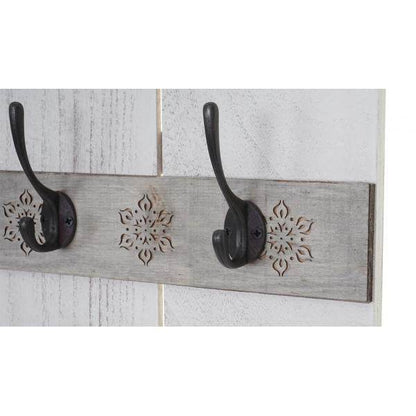 Wandgarderobe Garderobenpaneel Shabby-Look Vintage, 8 Haken 91x60cm ~ weiss, shabby - Palo24