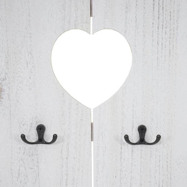 Wandgarderobe Garderobenpaneel Shabby-Look Vintage, 8 Haken 91x60cm ~ weiss, shabby - Palo24