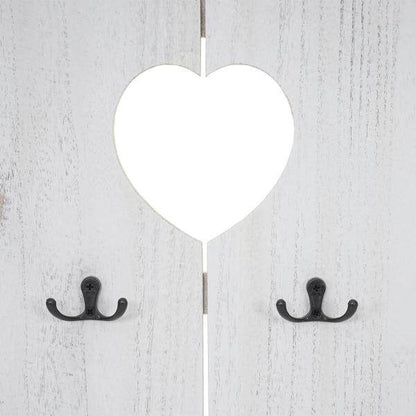 Wandgarderobe Garderobenpaneel Shabby-Look Vintage, 8 Haken 91x60cm ~ weiss, shabby - Palo24