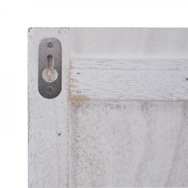 Wandgarderobe Garderobenpaneel Shabby-Look Vintage, 8 Haken 91x60cm ~ weiss, shabby - Palo24