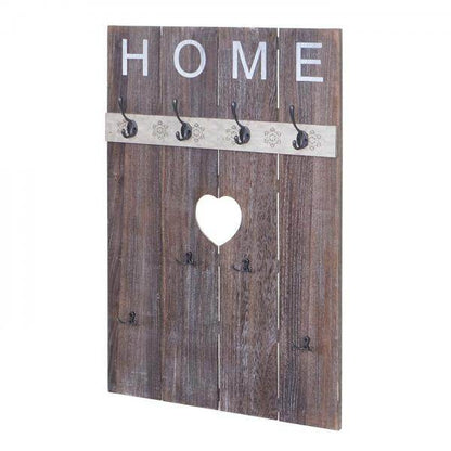 Wandgarderobe Garderobenpaneel Shabby-Look Vintage, 8 Haken 91x60cm ~ braun, shabby - Palo24