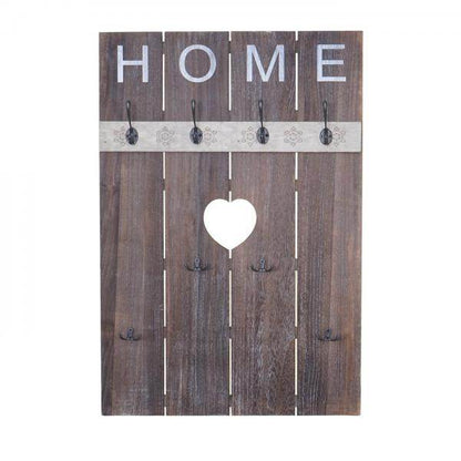 Wandgarderobe Garderobenpaneel Shabby-Look Vintage, 8 Haken 91x60cm ~ braun, shabby - Palo24
