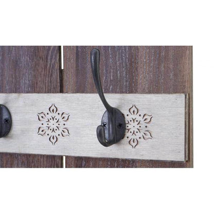 Wandgarderobe Garderobenpaneel Shabby-Look Vintage, 8 Haken 91x60cm ~ braun, shabby - Palo24
