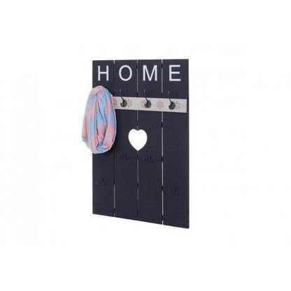 Wandgarderobe Garderobenpaneel Shabby-Look Vintage, 8 Haken 91x60cm ~ dunkelgrau, shabby - Palo24