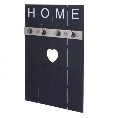 Wandgarderobe Garderobenpaneel Shabby-Look Vintage, 8 Haken 91x60cm ~ dunkelgrau, shabby - Palo24