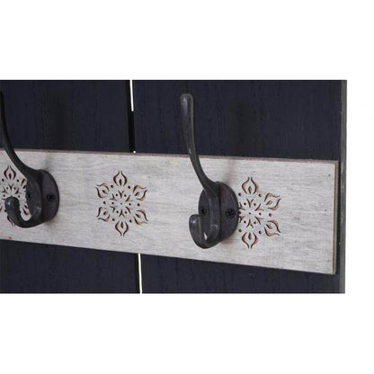 Wandgarderobe Garderobenpaneel Shabby-Look Vintage, 8 Haken 91x60cm ~ dunkelgrau, shabby - Palo24