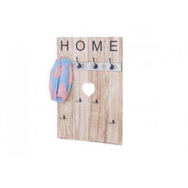 Wandgarderobe Garderobenpaneel Shabby-Look Vintage, 8 Haken 91x60cm ~ naturbraun - Palo24