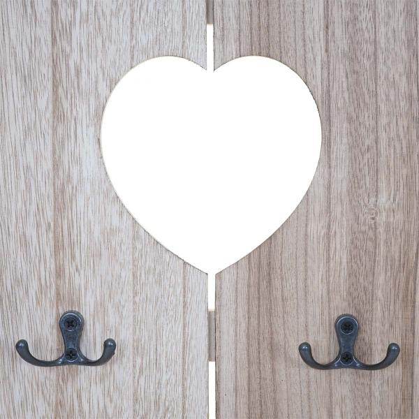 Wandgarderobe Garderobenpaneel Shabby-Look Vintage, 8 Haken 91x60cm ~ naturbraun - Palo24