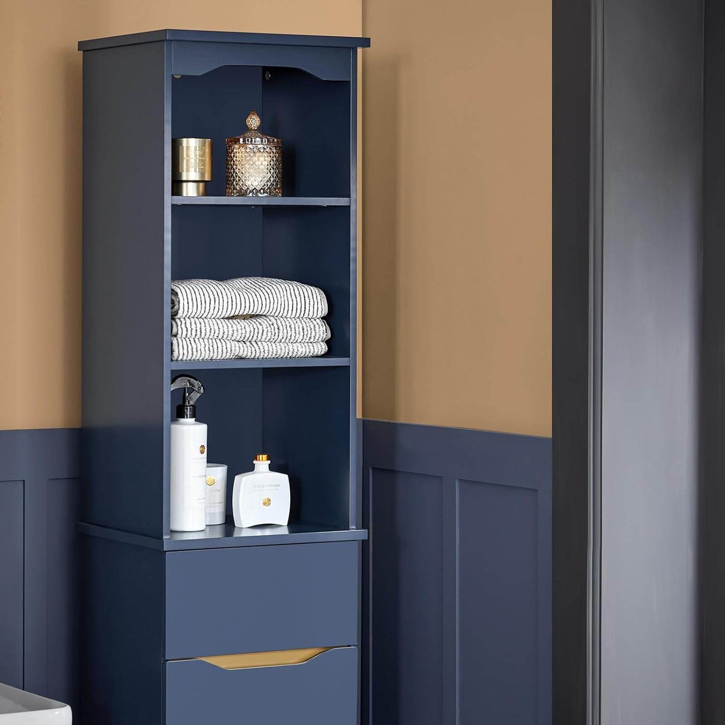 Hochschrank | Badschrank | Badregal | Blau | BZR112-B - Palo24