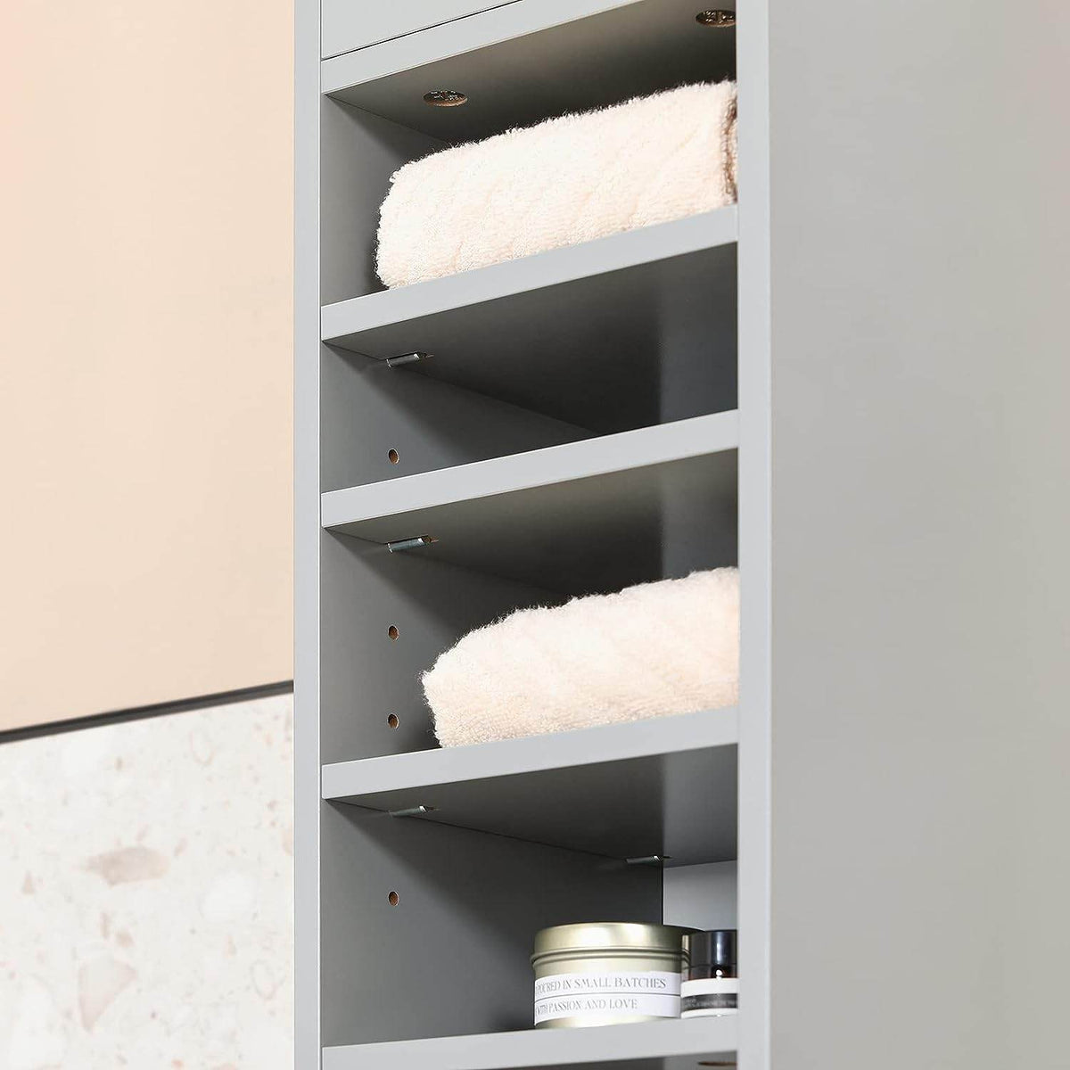 Bad Hochschrank | Badschrank | Badregal Hellgrau | BZR34-HG - Palo24
