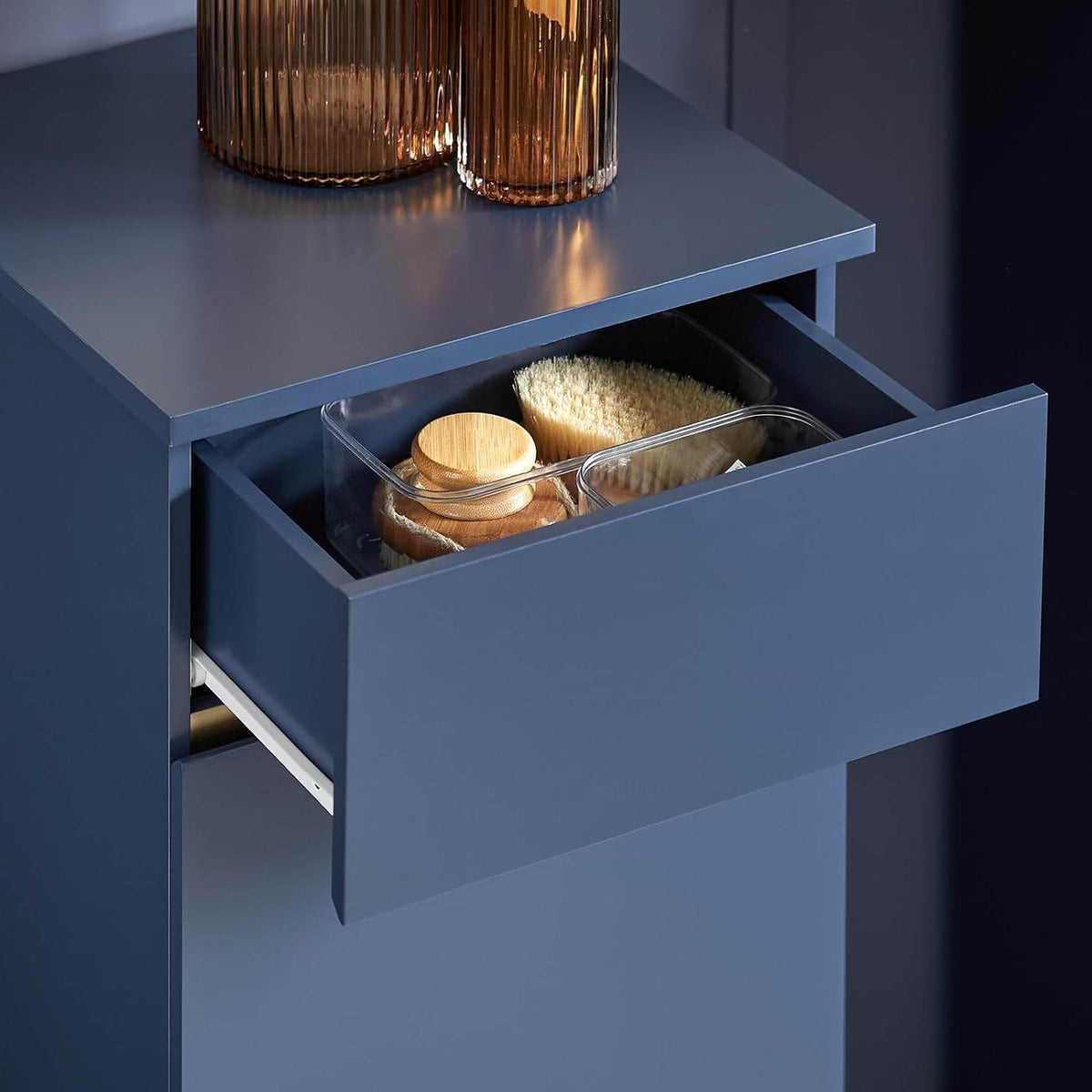 Wäscheschrank mit Wäschesack | Wäschesammler | Wäschekorb | Blau | BZR114-B - Palo24