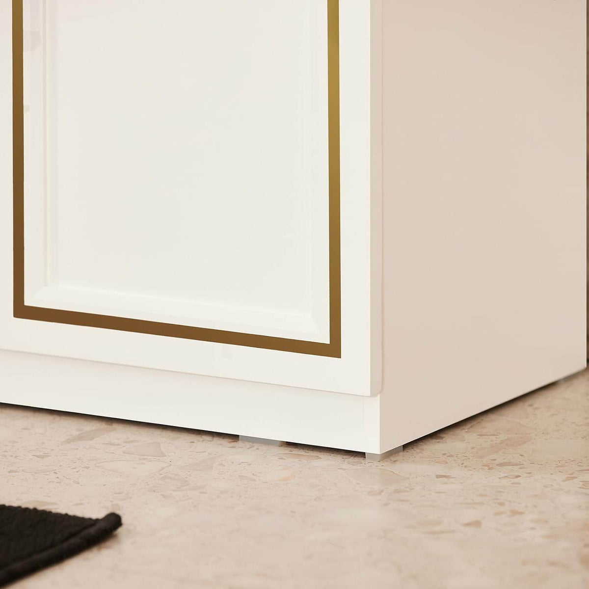 Waschbeckenunterschrank | Badschrank | Waschtisch | Weiß+Gold | BZR86-W - Palo24
