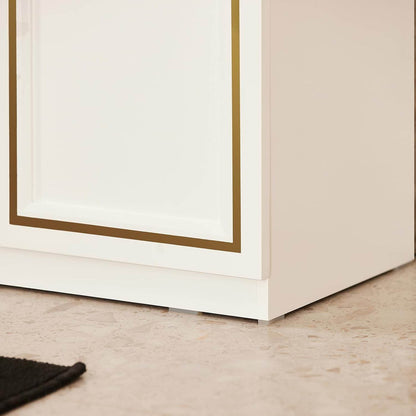 Waschbeckenunterschrank | Badschrank | Waschtisch | Weiß+Gold | BZR86-W - Palo24