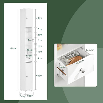 Bad Hochschrank | Badschrank | Badregal Weiss BZR34-W - Palo24