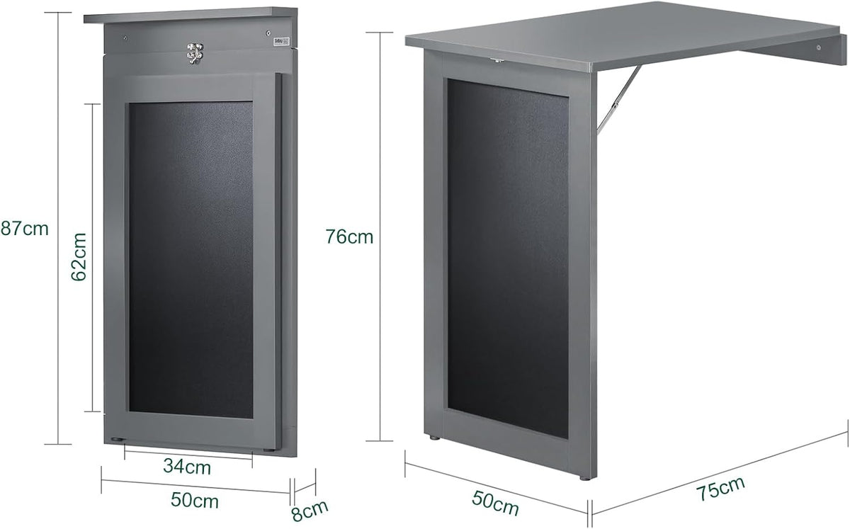 Wandtisch mit Tafel | Klapptisch | Esstisch | Memoboard | Hellgrau | FWT20-HG - Palo24