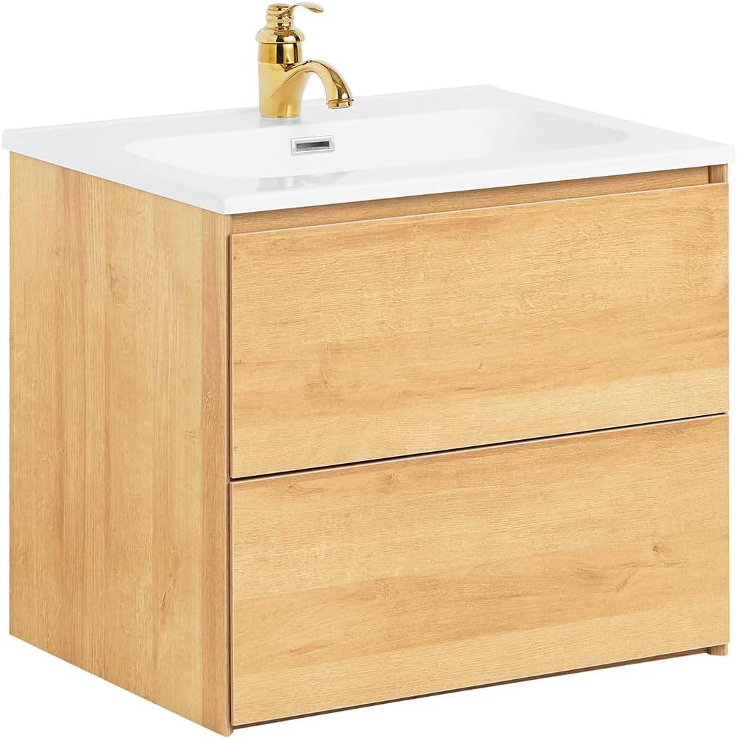 Waschbeckenunterschrank | Waschtisch Natur | Waschbecken mit Unterschrank - Palo24