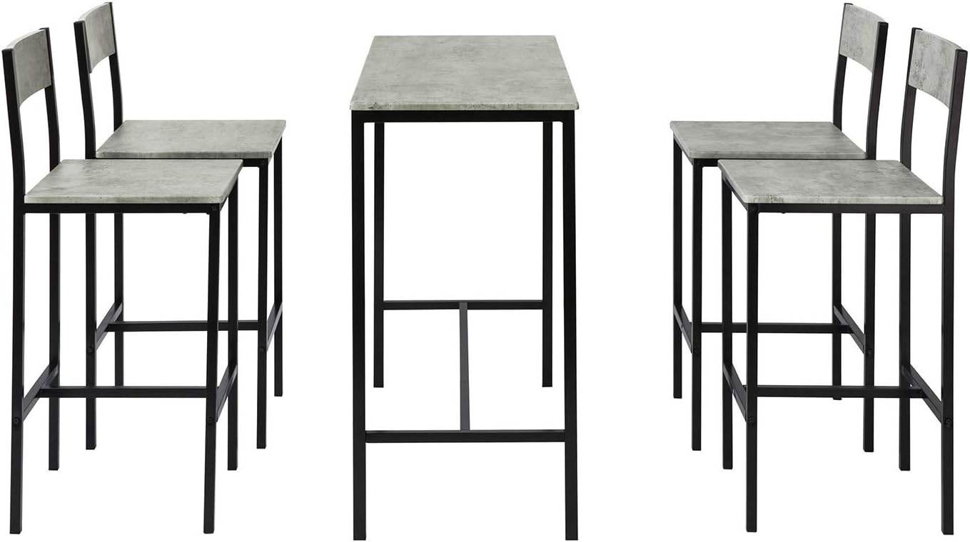 Bartisch mit 4 Hockern | Bartisch set | 5-teilig | OGT14 - Palo24