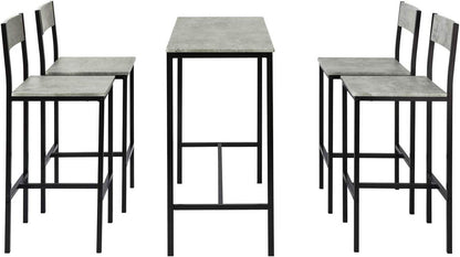Bartisch mit 4 Hockern | Bartisch set | 5-teilig | OGT14 - Palo24