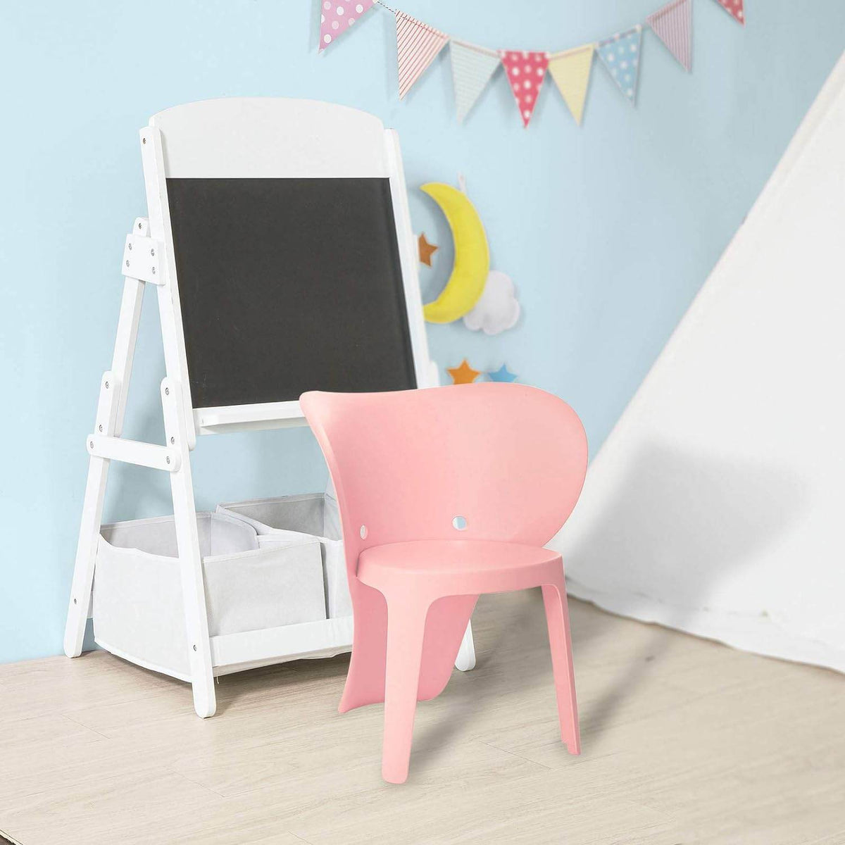Kinderstuhl mit Lehne | Stühlchen | Sitzhöhe 32cm | Elefant Pink | KMB12-Px2 - Palo24