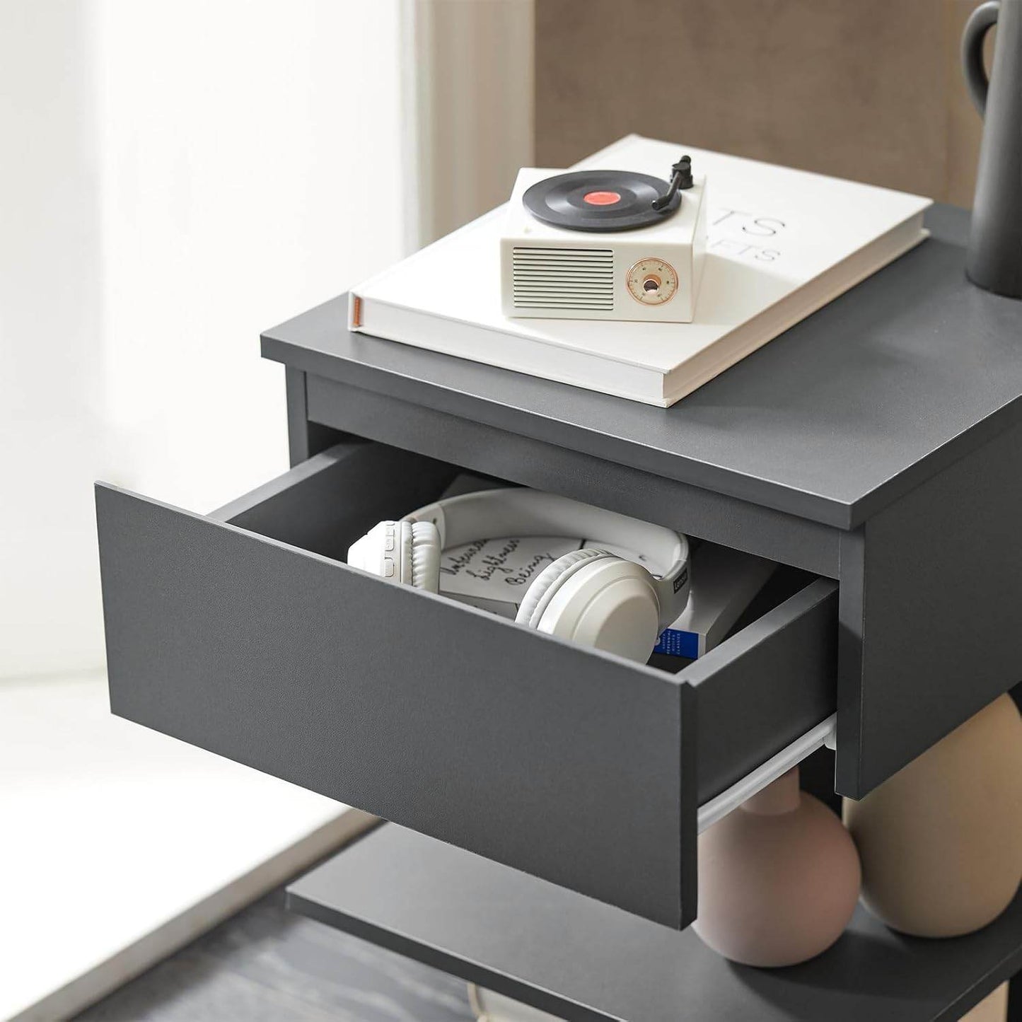 Nachttisch | Nachtschrank | Beistelltisch | Kommode Grau | FBT49-HG - Palo24