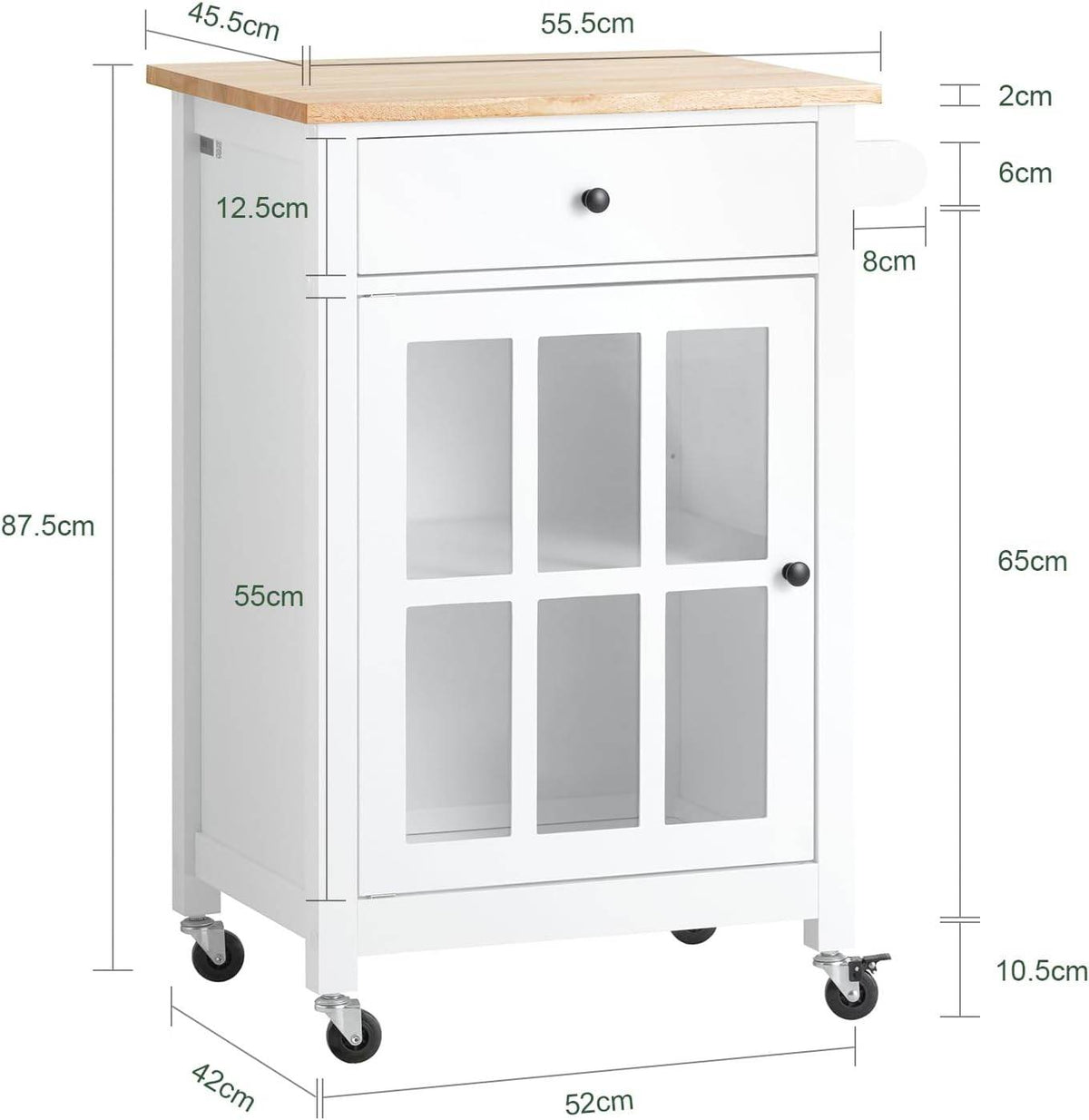 Küchenwagen | Servierwagen | Beistellwagen | Rollwagen | Weiss - Palo24