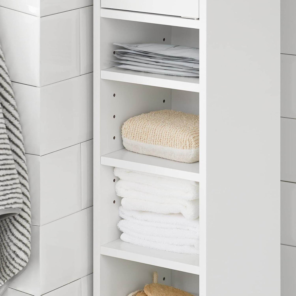 Bad Hochschrank | Badschrank | Badregal Weiss BZR34-W - Palo24