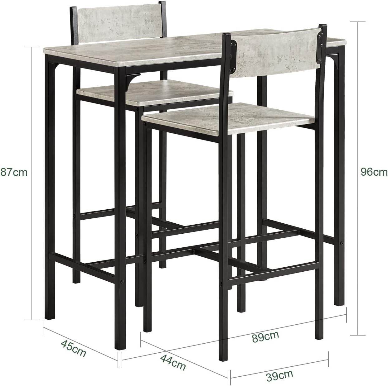 Bartisch mit 2 Hockern | Bartisch set | 3-teilig | OGT03-HG - Palo24