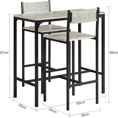 Bartisch mit 2 Hockern | Bartisch set | 3-teilig | OGT03-HG - Palo24