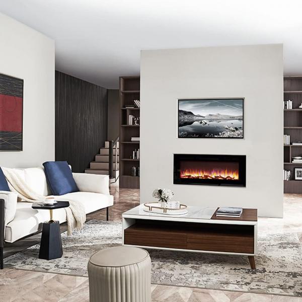 BALDERIA Fiamma 40" Elektrischer Einbaukamin, LED 3D-Flammeneffekt 2000W - Palo24