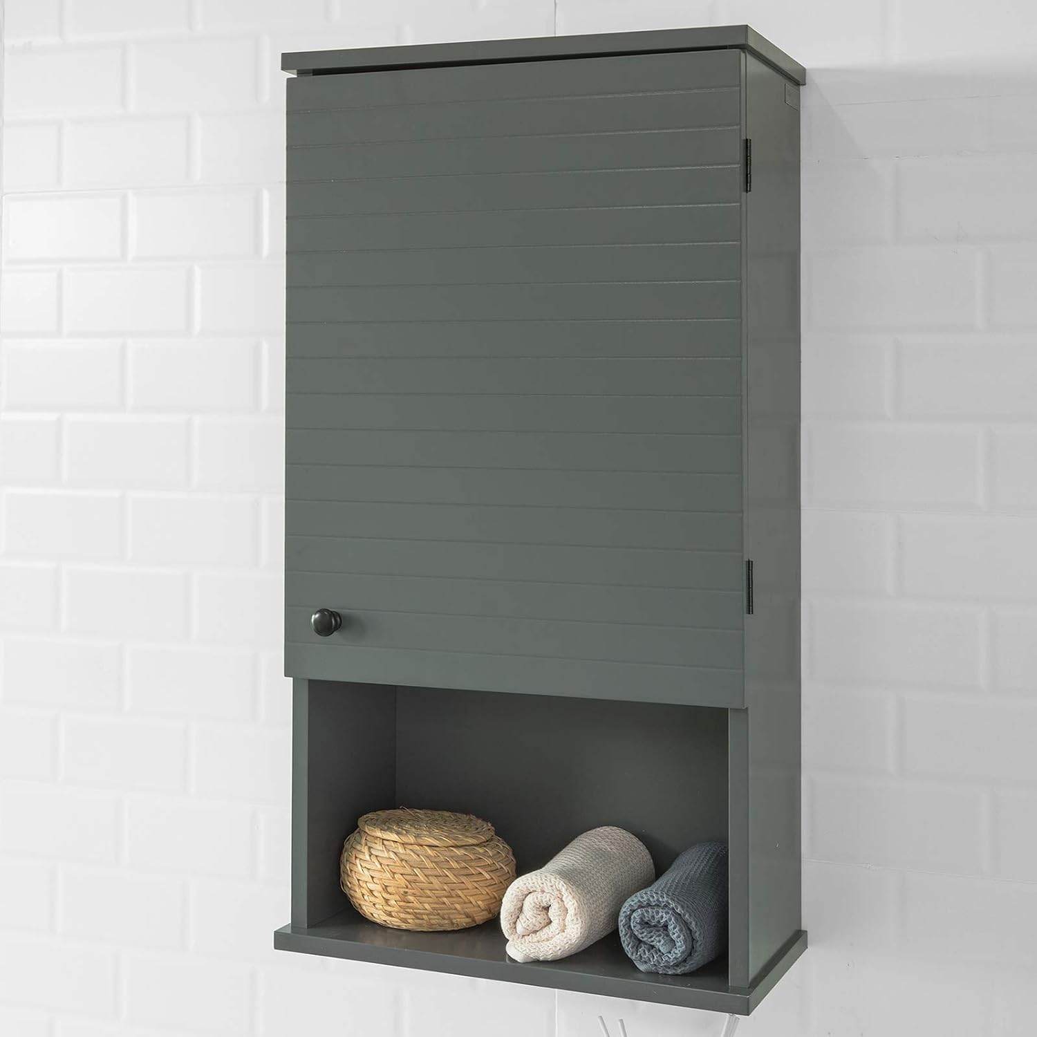Hängeschrank Bad | Wandschrank | Medizinschrank | Dunkelgrau | BZR25-DG - Palo24