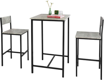 Bartisch mit 2 Barhocker | Bartisch set | 3-teilig | grau | OGT27-HG - Palo24
