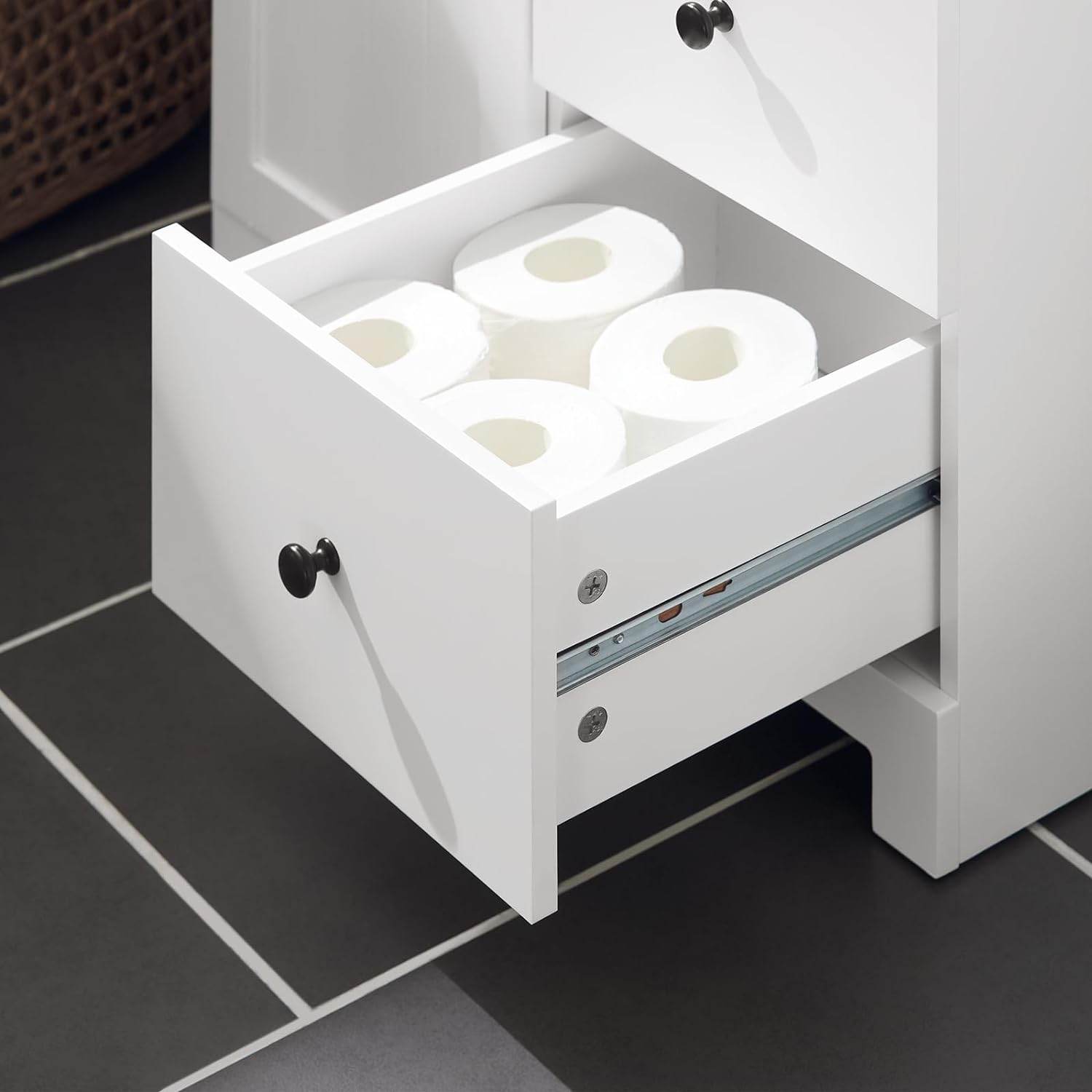 Badkommode | Badzimmerschrank | Flurschrank | Weiss BZR107-W - Palo24