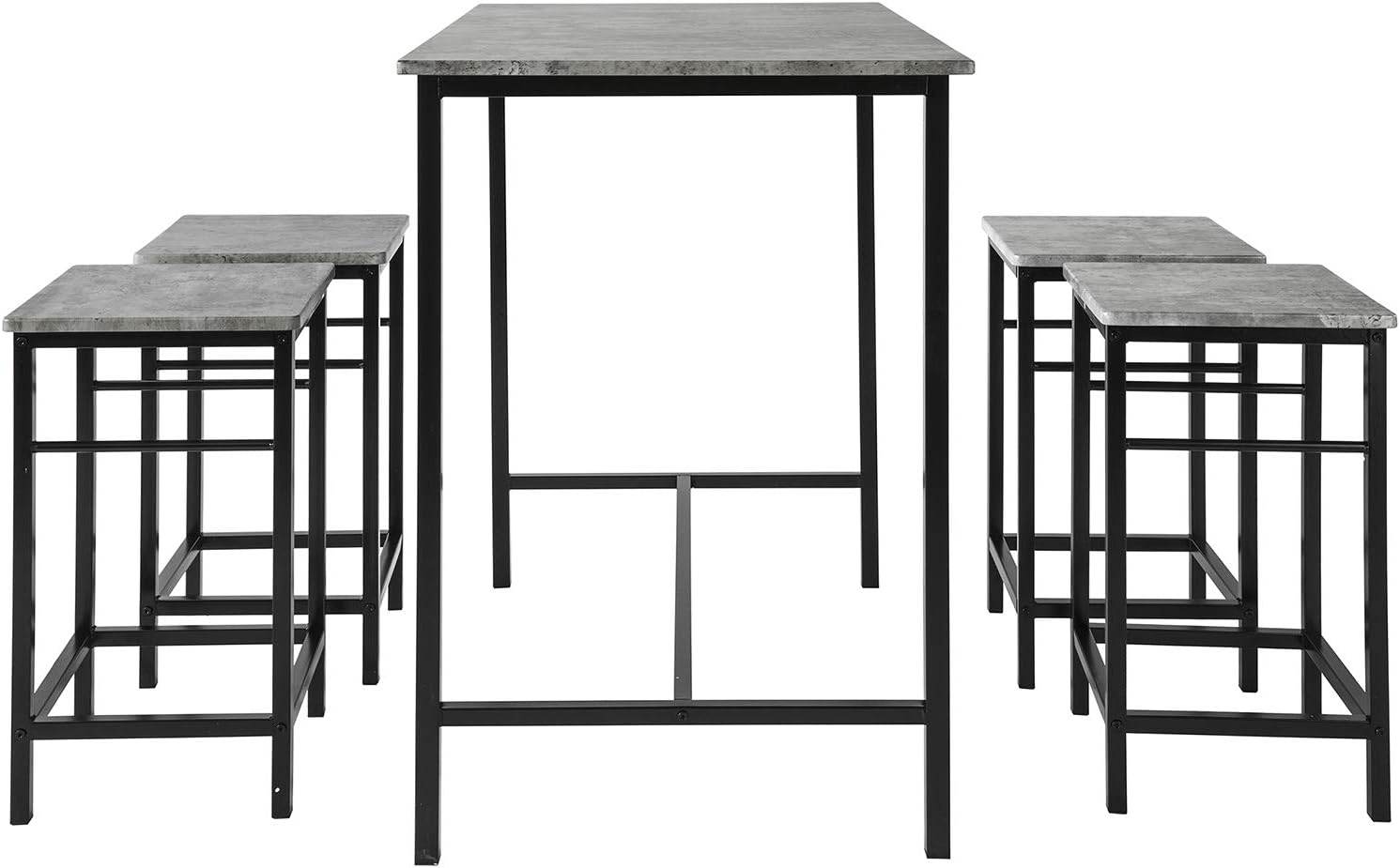 Bartisch mit 4 Hockern | Bartisch set | 5-teilig | OGT11-HG - Palo24