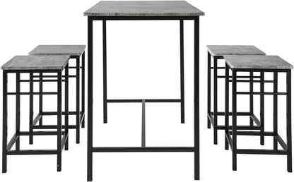 Bartisch mit 4 Hockern | Bartisch set | 5-teilig | OGT11-HG - Palo24