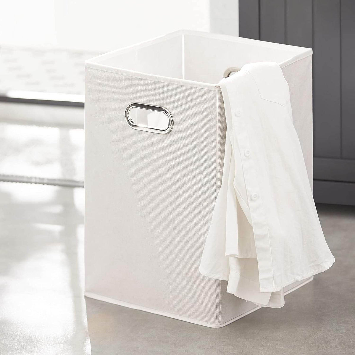 Wäscheschrank mit 2 Wäschesäcke | Wäschesammler | Wäschekorb Grau | BZR33-DG - Palo24