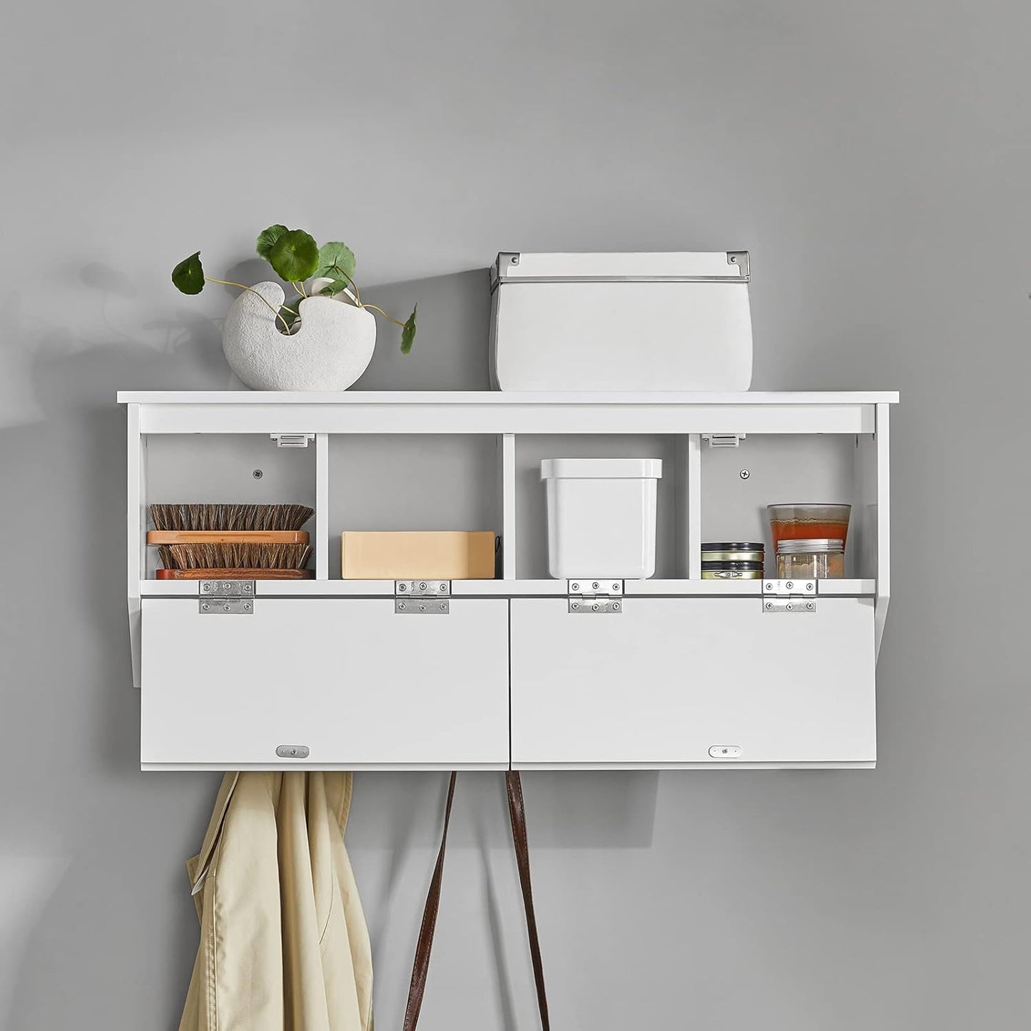 Wandgarderobe | Hängeregal | Flurgarderobe Weiss FHK24-W