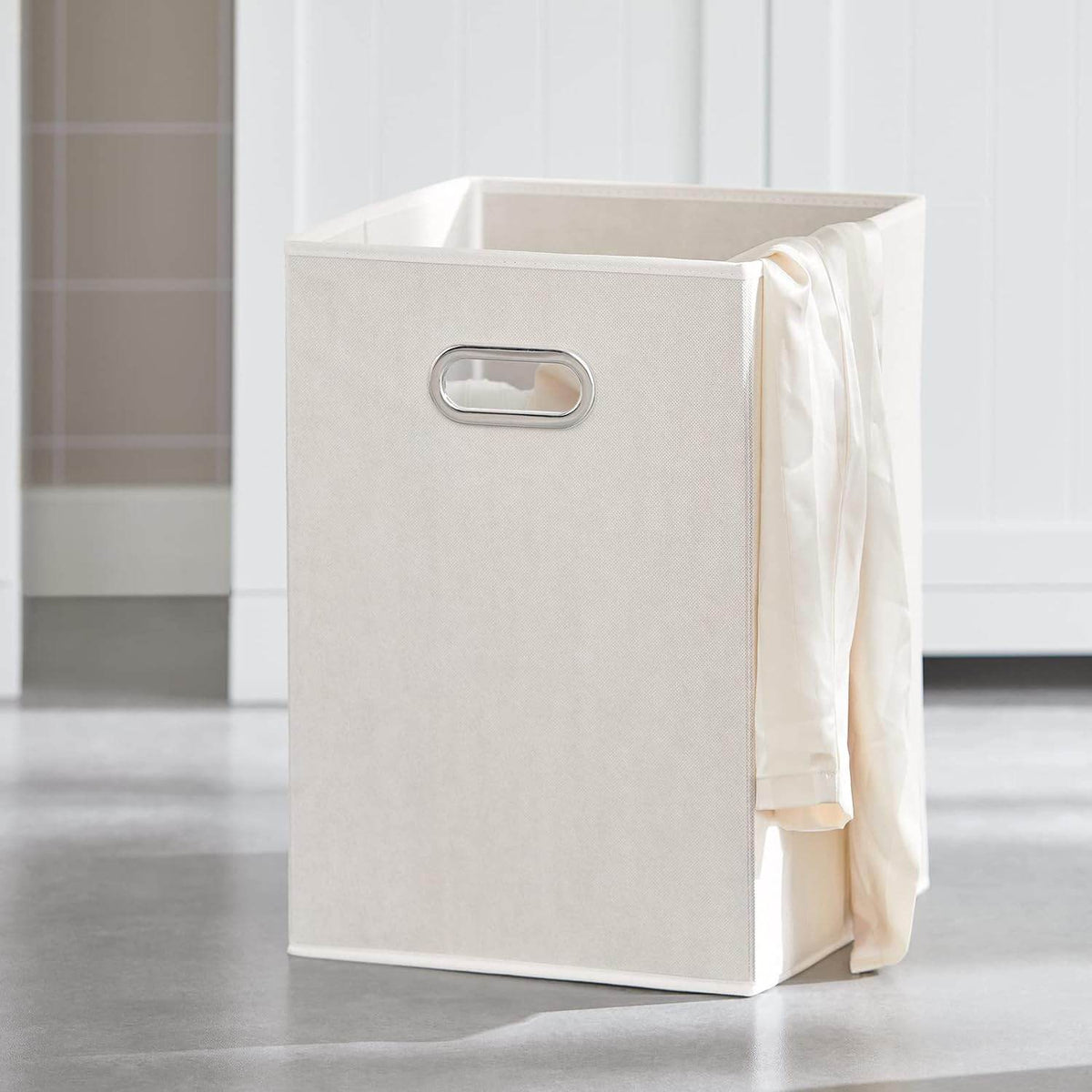 Wäscheschrank mit 2 Wäschesäcke | Wäschesammler | Wäschekorb Weiss BZR33-W - Palo24
