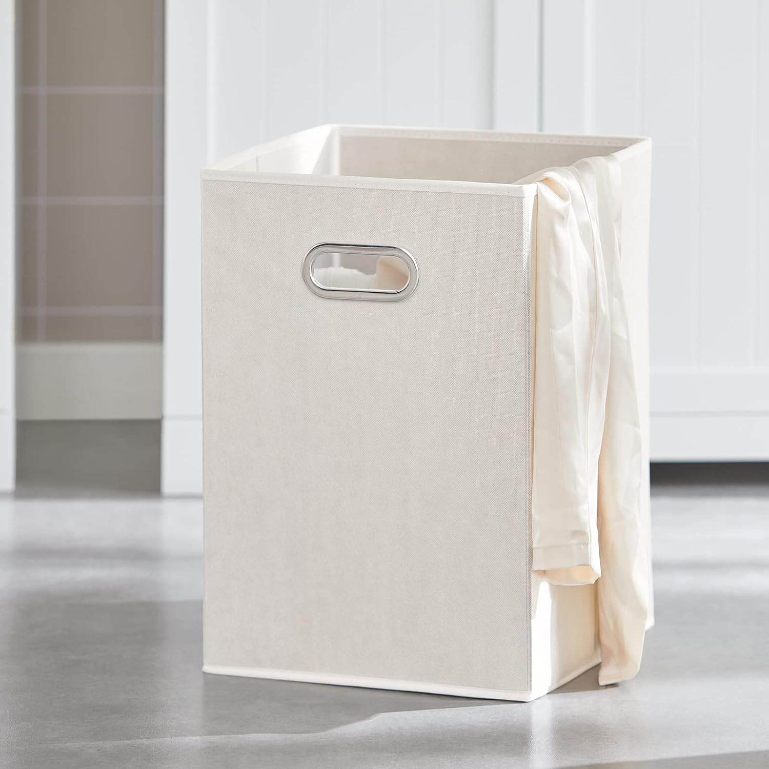 Wäscheschrank mit 2 Wäschesäcke | Wäschesammler | Wäschekorb Weiss BZR33-W - Palo24